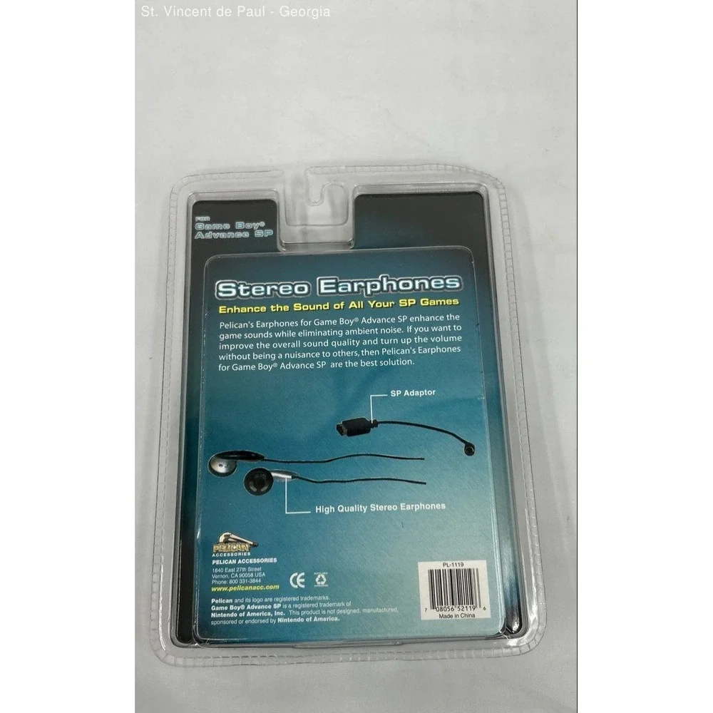 Vintage Pelican Stereo Earphones for Nintendo Gameboy Advance SP Brand New Seal
